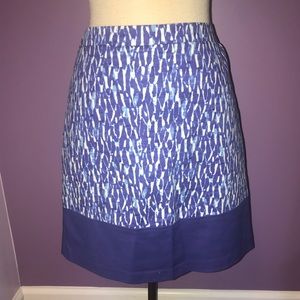 {Michael Kors} Blue Waterprint Skirt